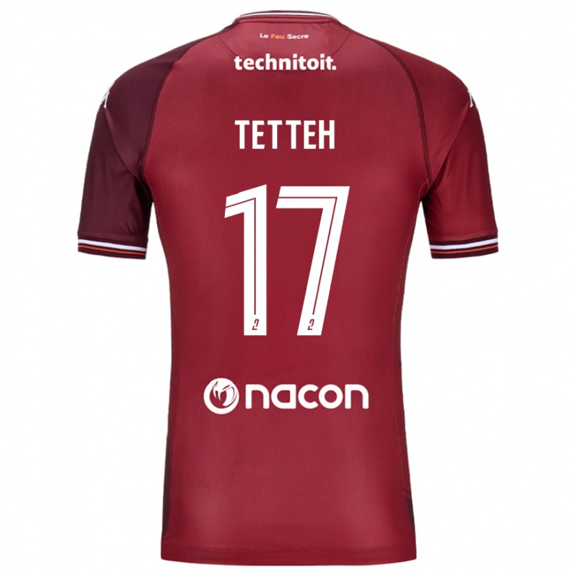 Danxen Børn Benjamin Tetteh #17 Rød Granata Hjemmebane Spillertrøjer 2024/25 Trøje T-Shirt