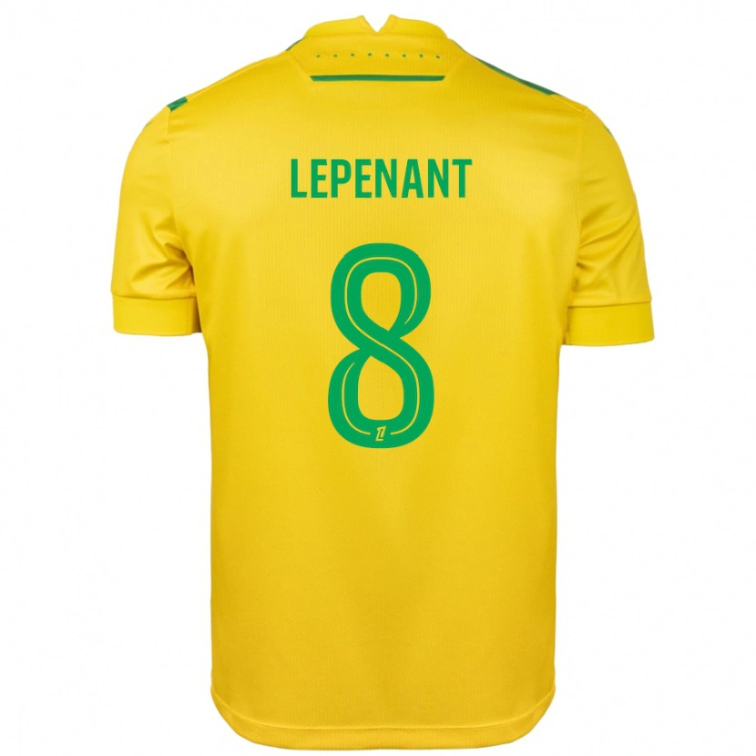 Danxen Børn Johann Lepenant #8 Gul Grøn Hjemmebane Spillertrøjer 2024/25 Trøje T-Shirt