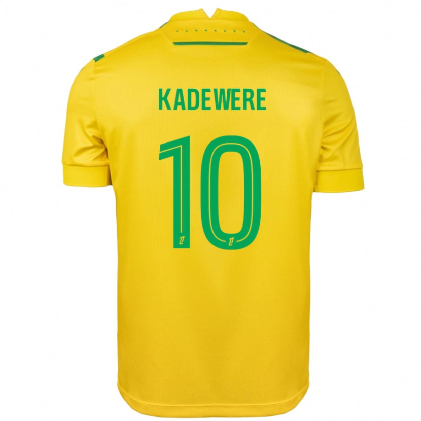 Danxen Børn Tino Kadewere #10 Gul Grøn Hjemmebane Spillertrøjer 2024/25 Trøje T-Shirt