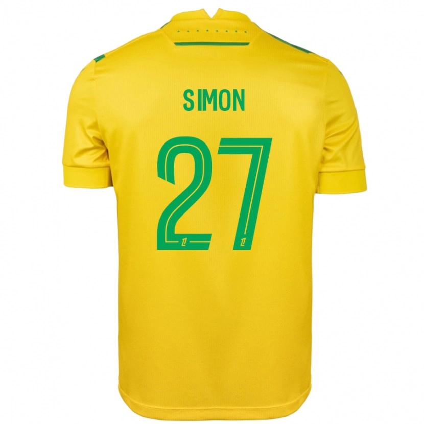 Danxen Børn Moses Simon #27 Gul Grøn Hjemmebane Spillertrøjer 2024/25 Trøje T-Shirt