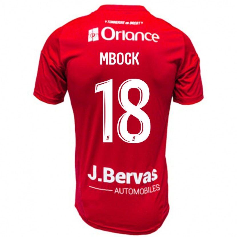 Danxen Børn Hianga'a Mbock #18 Rød Hvid Hjemmebane Spillertrøjer 2024/25 Trøje T-Shirt