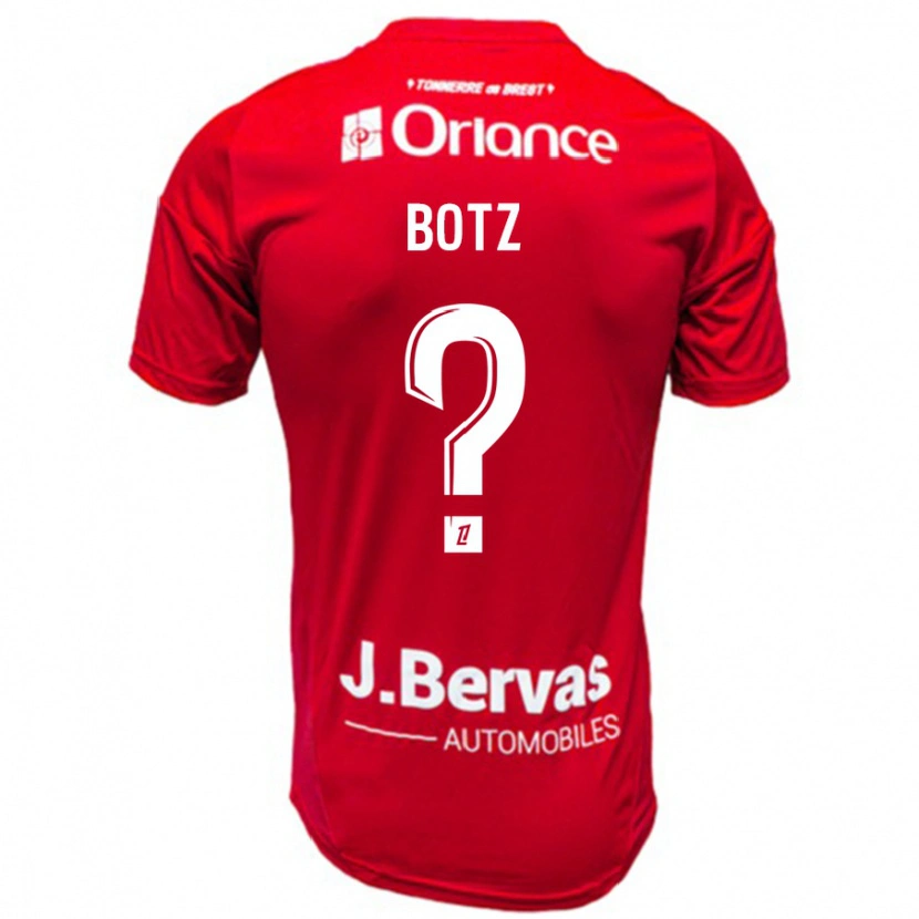 Danxen Børn Léo Botz #0 Rød Hvid Hjemmebane Spillertrøjer 2024/25 Trøje T-Shirt