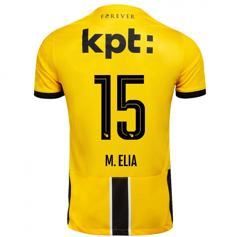 Danxen Børn Meschack Elia #15 Gul Sort Hjemmebane Spillertrøjer 2024/25 Trøje T-Shirt