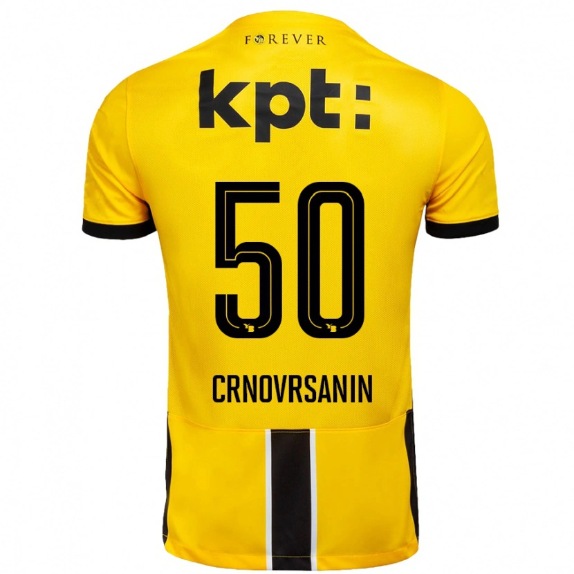Danxen Børn Sadin Crnovrsanin #50 Gul Sort Hjemmebane Spillertrøjer 2024/25 Trøje T-Shirt