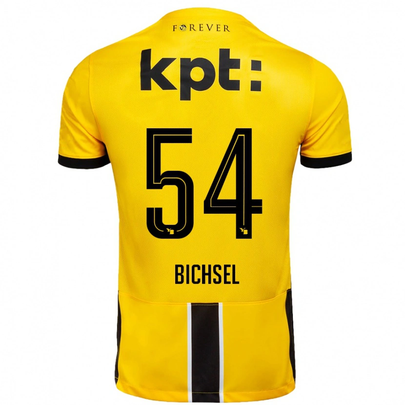 Danxen Børn Joel Bichsel #54 Gul Sort Hjemmebane Spillertrøjer 2024/25 Trøje T-Shirt