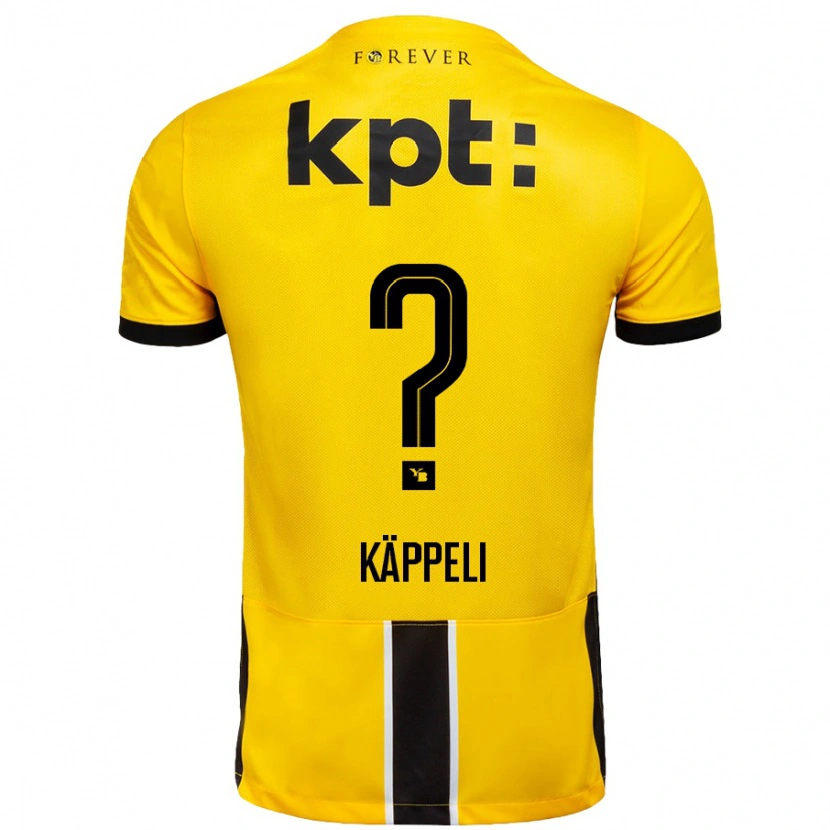 Danxen Børn Cuno Käppeli #0 Gul Sort Hjemmebane Spillertrøjer 2024/25 Trøje T-Shirt