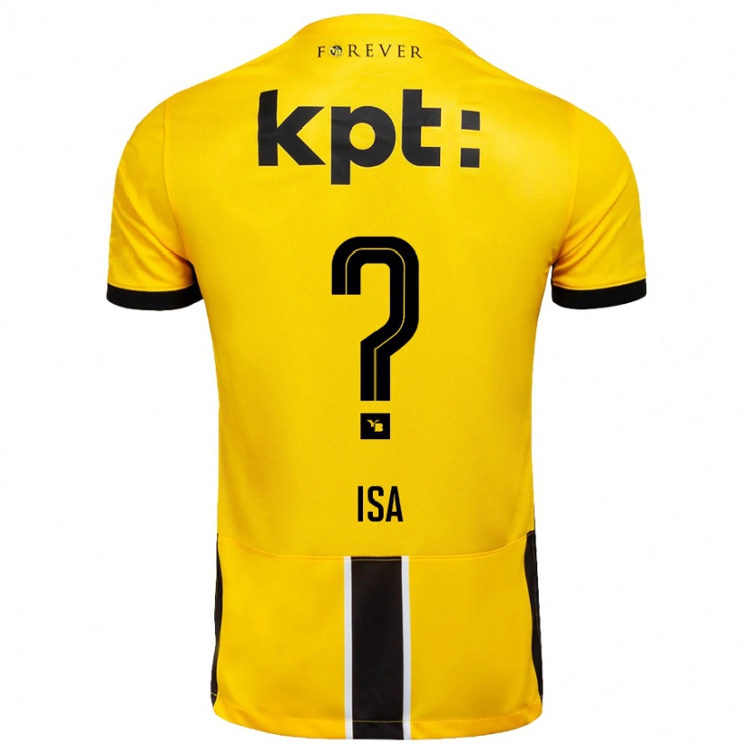 Danxen Børn Ron Isa #0 Gul Sort Hjemmebane Spillertrøjer 2024/25 Trøje T-Shirt