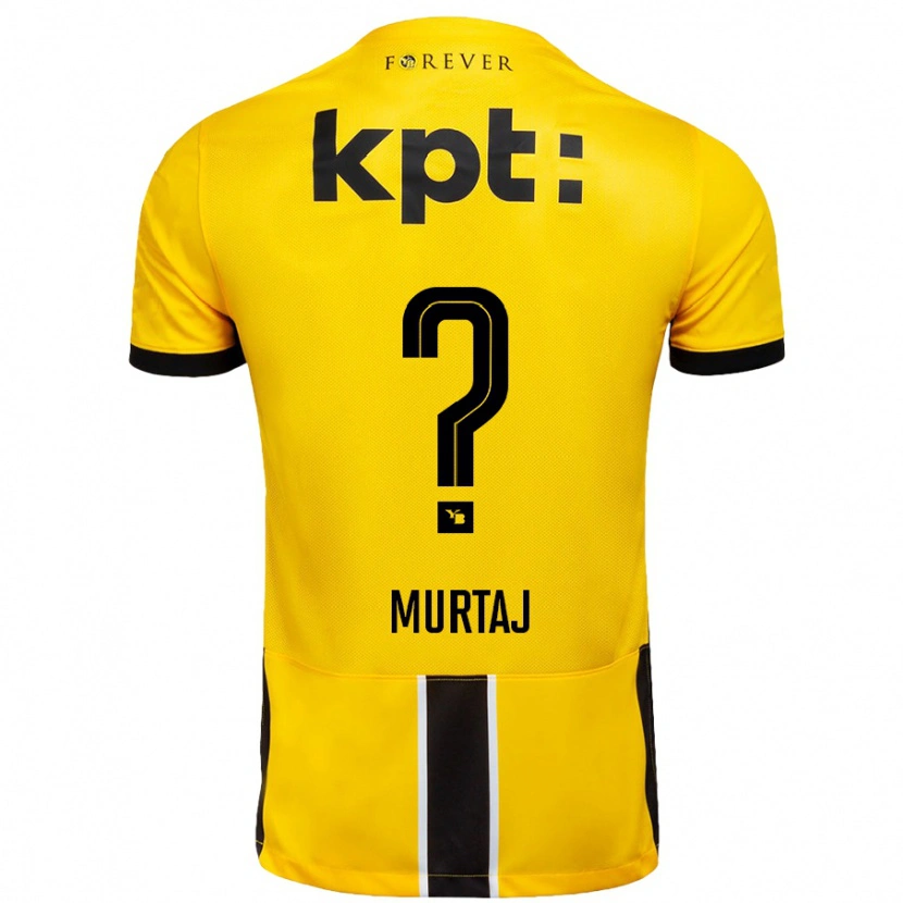 Danxen Børn Auron Murtaj #0 Gul Sort Hjemmebane Spillertrøjer 2024/25 Trøje T-Shirt