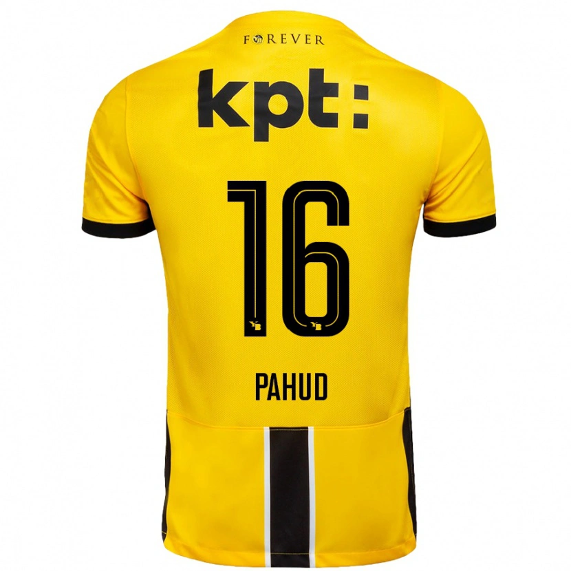 Danxen Børn Ciril Pahud #16 Gul Sort Hjemmebane Spillertrøjer 2024/25 Trøje T-Shirt