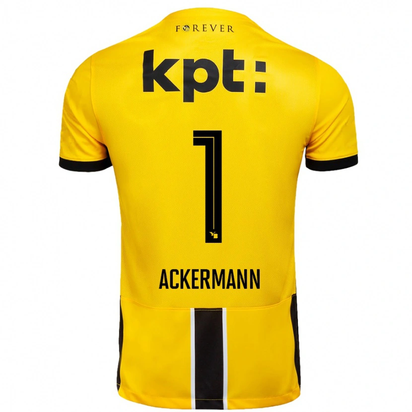 Danxen Børn Jara Ackermann #1 Gul Sort Hjemmebane Spillertrøjer 2024/25 Trøje T-Shirt