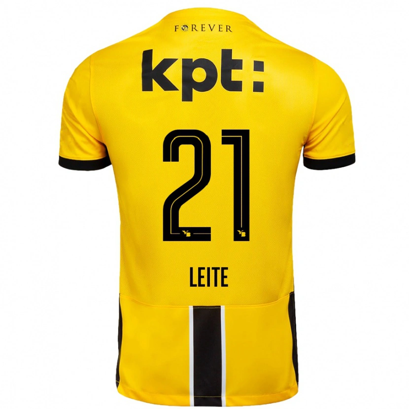 Danxen Børn Ana Leite #21 Gul Sort Hjemmebane Spillertrøjer 2024/25 Trøje T-Shirt