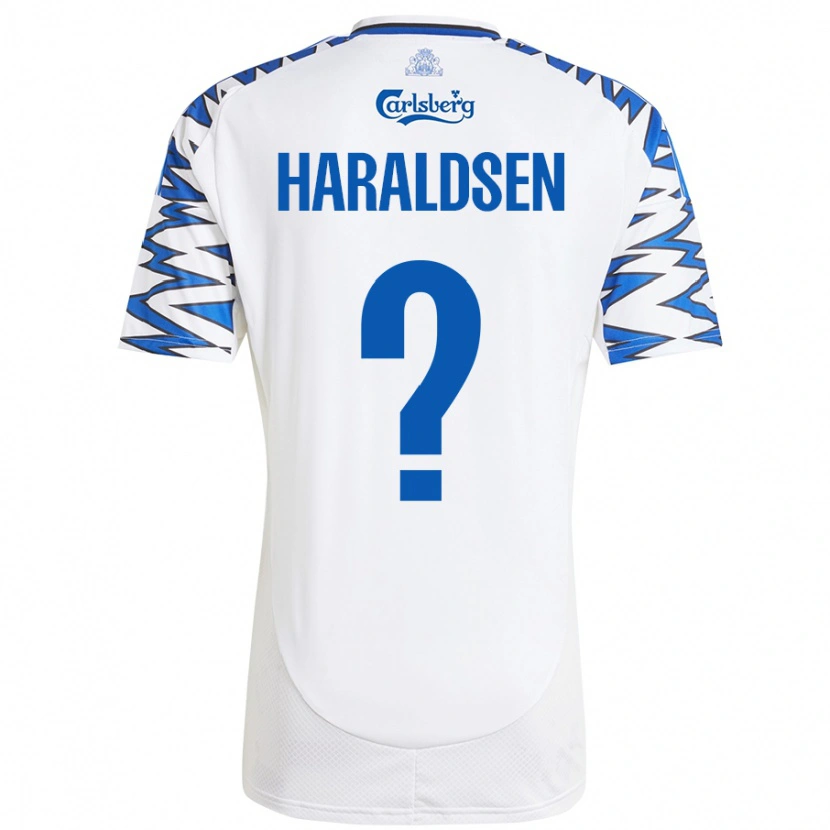 Danxen Børn Henrik Haraldsen #0 Hvid Himmelblå Hjemmebane Spillertrøjer 2024/25 Trøje T-Shirt