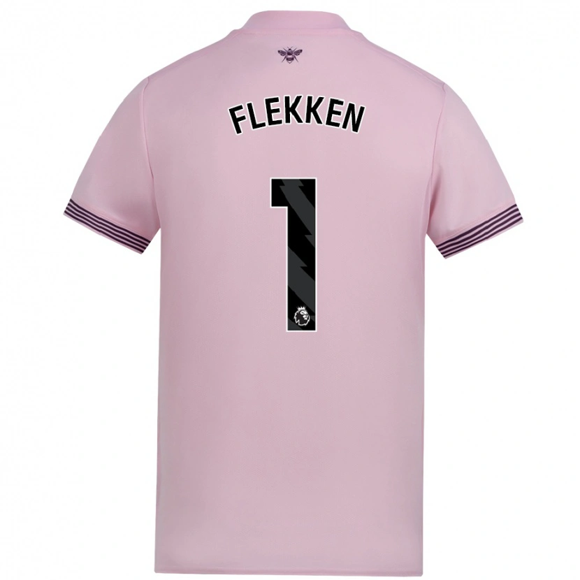Danxen Børn Mark Flekken #1 Lyserød Udebane Spillertrøjer 2024/25 Trøje T-Shirt
