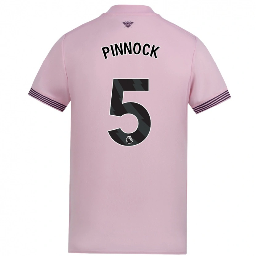 Danxen Børn Ethan Pinnock #5 Lyserød Udebane Spillertrøjer 2024/25 Trøje T-Shirt