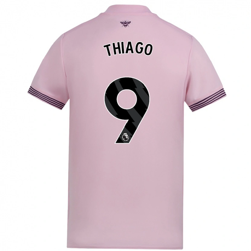 Danxen Børn Igor Thiago #9 Lyserød Udebane Spillertrøjer 2024/25 Trøje T-Shirt