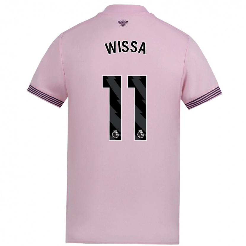 Danxen Børn Yoane Wissa #11 Lyserød Udebane Spillertrøjer 2024/25 Trøje T-Shirt