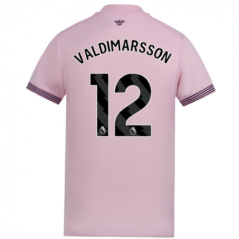 Danxen Børn Hákon Rafn Valdimarsson #12 Lyserød Udebane Spillertrøjer 2024/25 Trøje T-Shirt