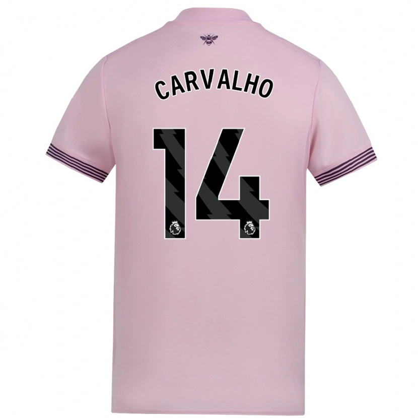 Danxen Børn Fábio Carvalho #14 Lyserød Udebane Spillertrøjer 2024/25 Trøje T-Shirt