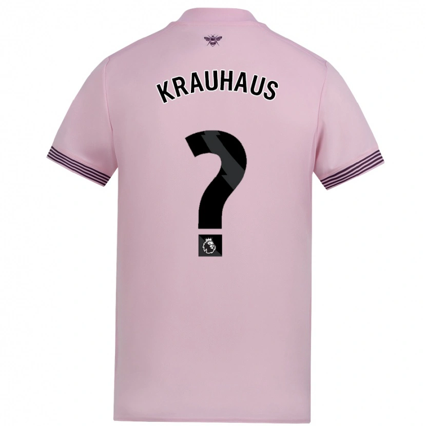 Danxen Børn Ben Krauhaus #0 Lyserød Udebane Spillertrøjer 2024/25 Trøje T-Shirt