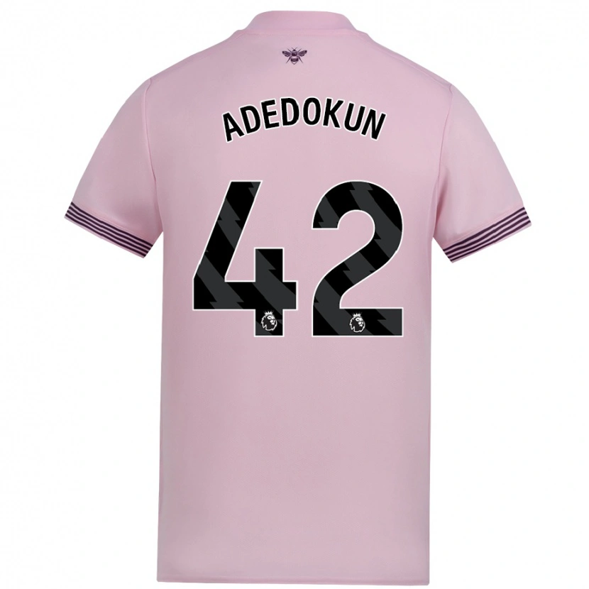 Danxen Børn Val Adedokun #42 Lyserød Udebane Spillertrøjer 2024/25 Trøje T-Shirt