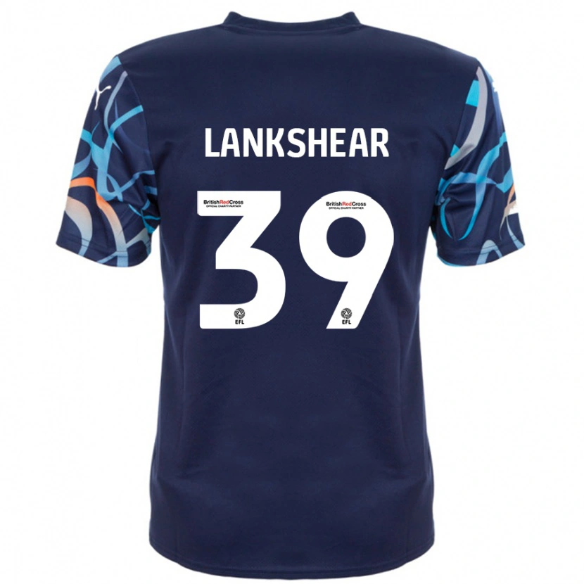 Danxen Børn Alex Lankshear #39 Marineblå Udebane Spillertrøjer 2024/25 Trøje T-Shirt