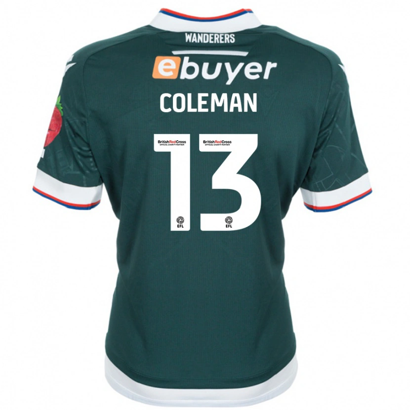 Danxen Børn Joel Coleman #13 Mørkegrøn Udebane Spillertrøjer 2024/25 Trøje T-Shirt