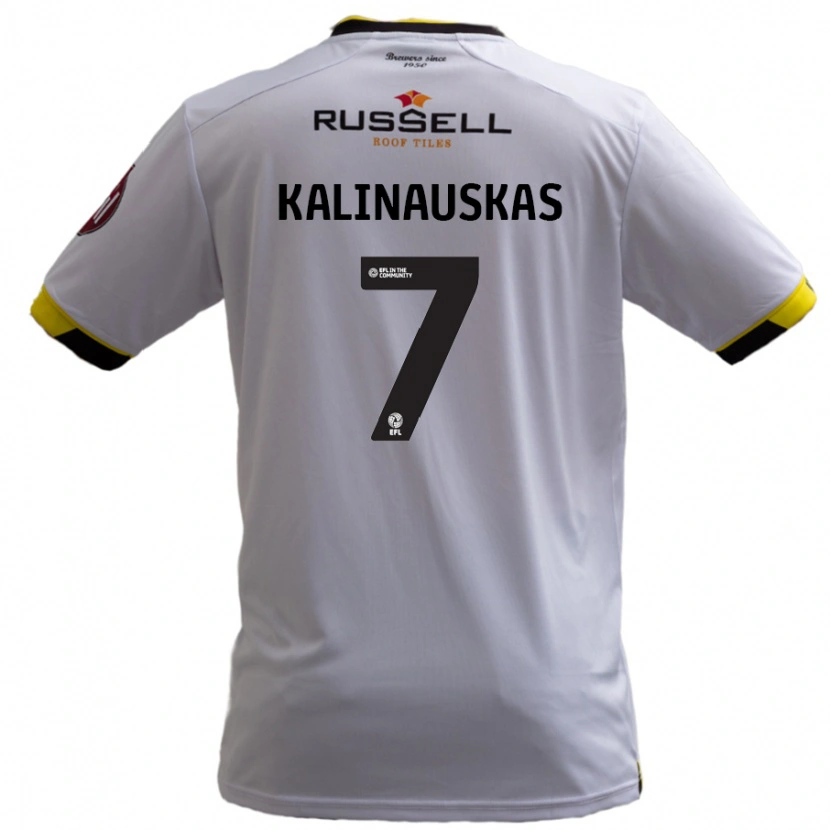 Danxen Børn Tomas Kalinauskas #7 Hvid Udebane Spillertrøjer 2024/25 Trøje T-Shirt