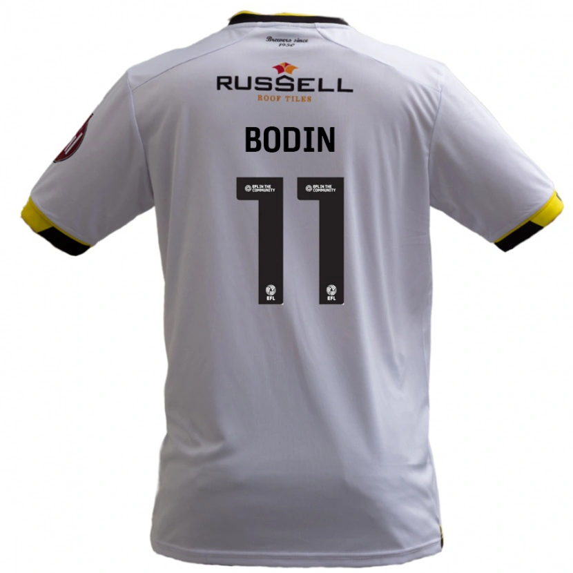 Danxen Børn Billy Bodin #11 Hvid Udebane Spillertrøjer 2024/25 Trøje T-Shirt