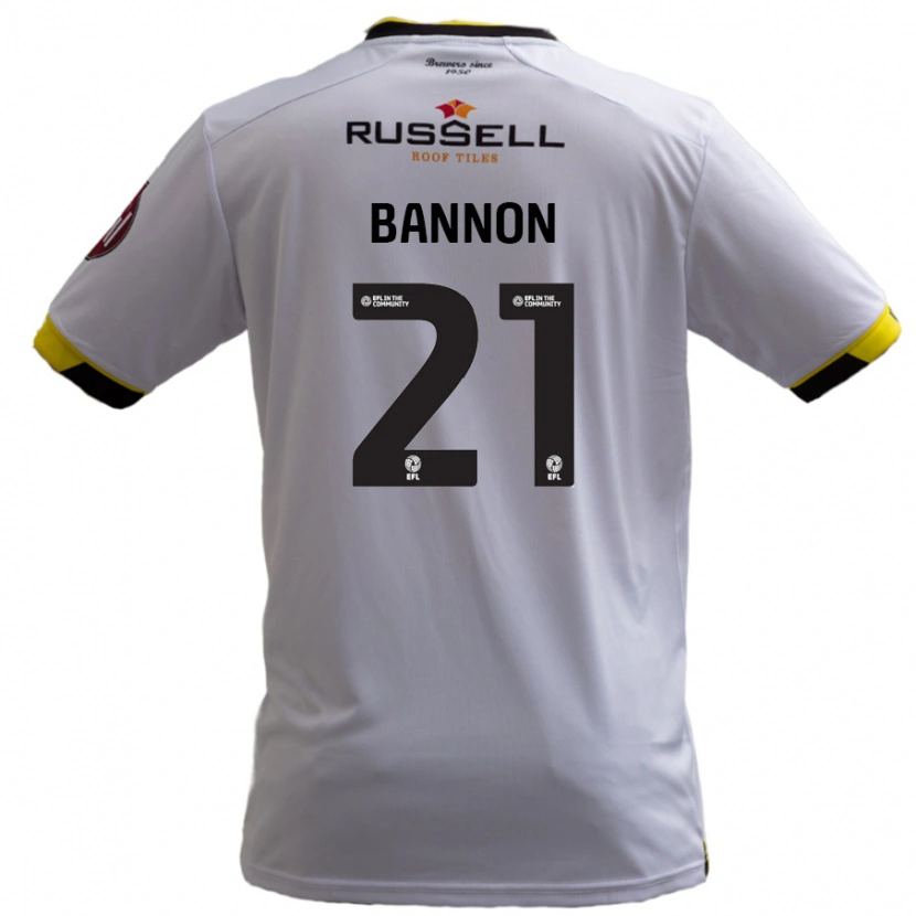 Danxen Børn Alex Bannon #21 Hvid Udebane Spillertrøjer 2024/25 Trøje T-Shirt