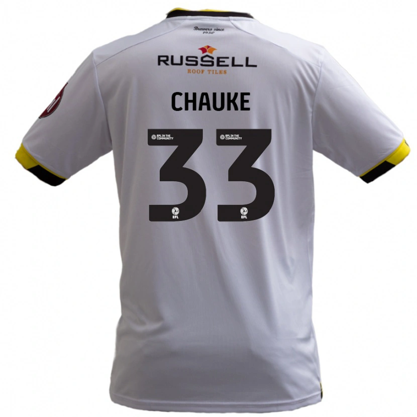 Danxen Børn Kgaogelo Chauke #33 Hvid Udebane Spillertrøjer 2024/25 Trøje T-Shirt