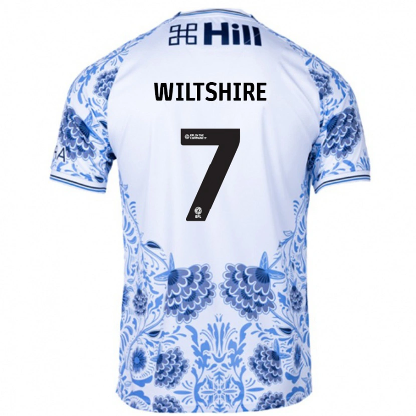 Danxen Børn Sarah Wiltshire #7 Hvid Blå Udebane Spillertrøjer 2024/25 Trøje T-Shirt