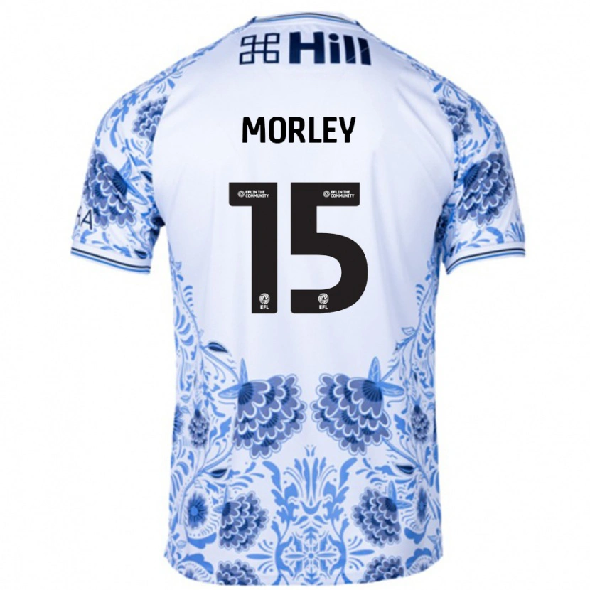 Danxen Børn Jess Morley #15 Hvid Blå Udebane Spillertrøjer 2024/25 Trøje T-Shirt