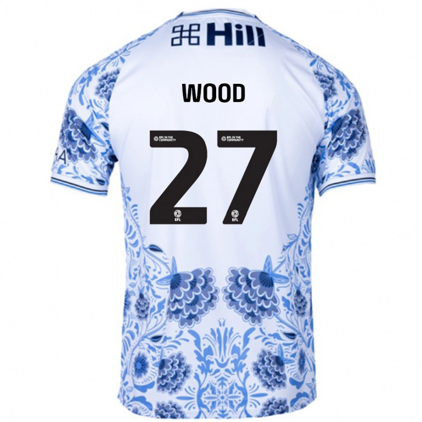 Danxen Børn Zoe Wood #27 Hvid Blå Udebane Spillertrøjer 2024/25 Trøje T-Shirt