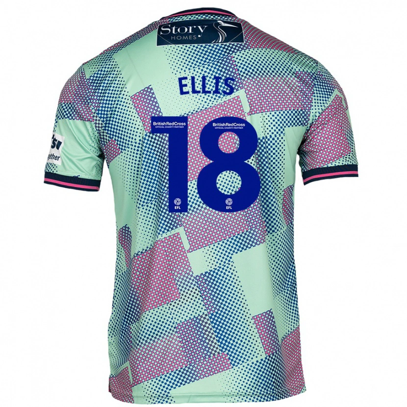 Danxen Børn Jack Ellis #18 Grøn Udebane Spillertrøjer 2024/25 Trøje T-Shirt