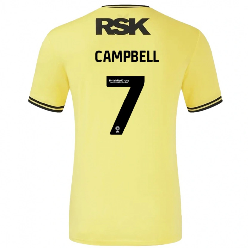 Danxen Børn Tyreece Campbell #7 Gul Sort Udebane Spillertrøjer 2024/25 Trøje T-Shirt