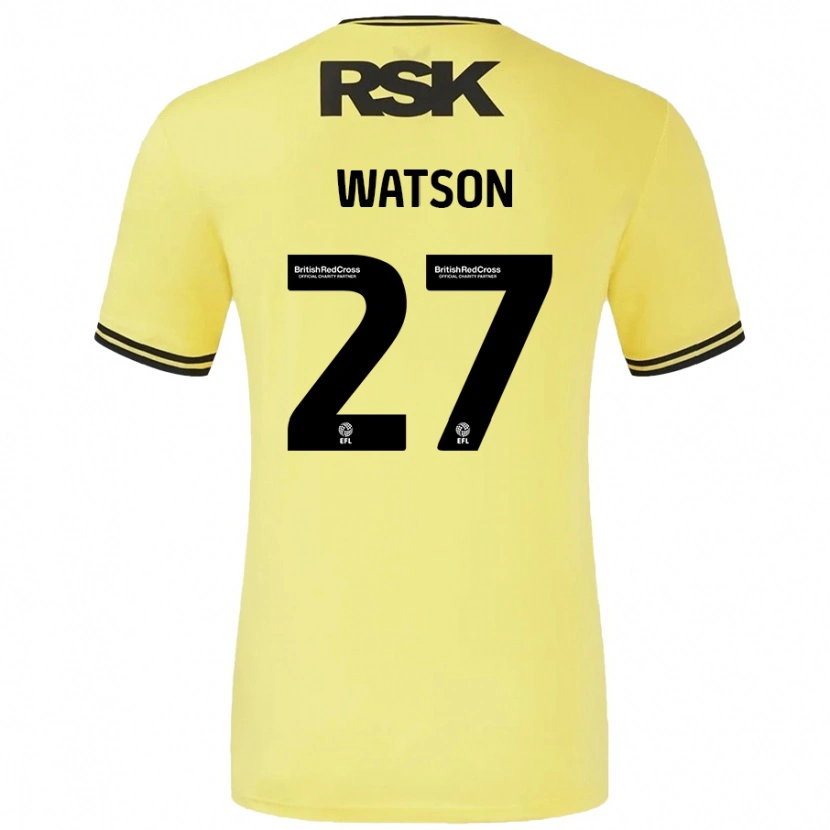 Danxen Børn Tennai Watson #27 Gul Sort Udebane Spillertrøjer 2024/25 Trøje T-Shirt