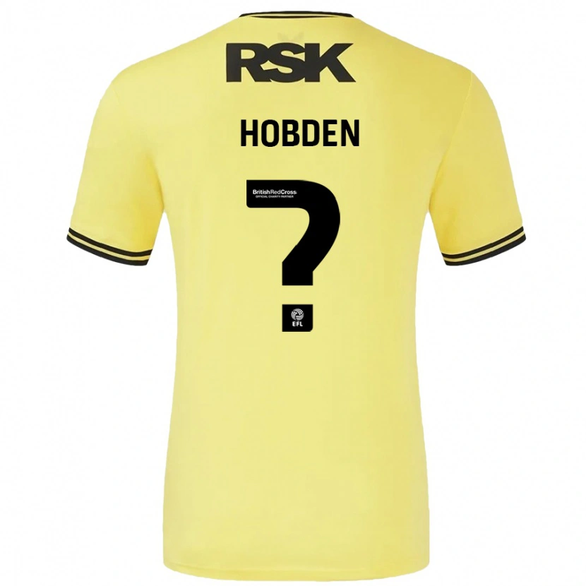 Danxen Børn Ollie Hobden #0 Gul Sort Udebane Spillertrøjer 2024/25 Trøje T-Shirt