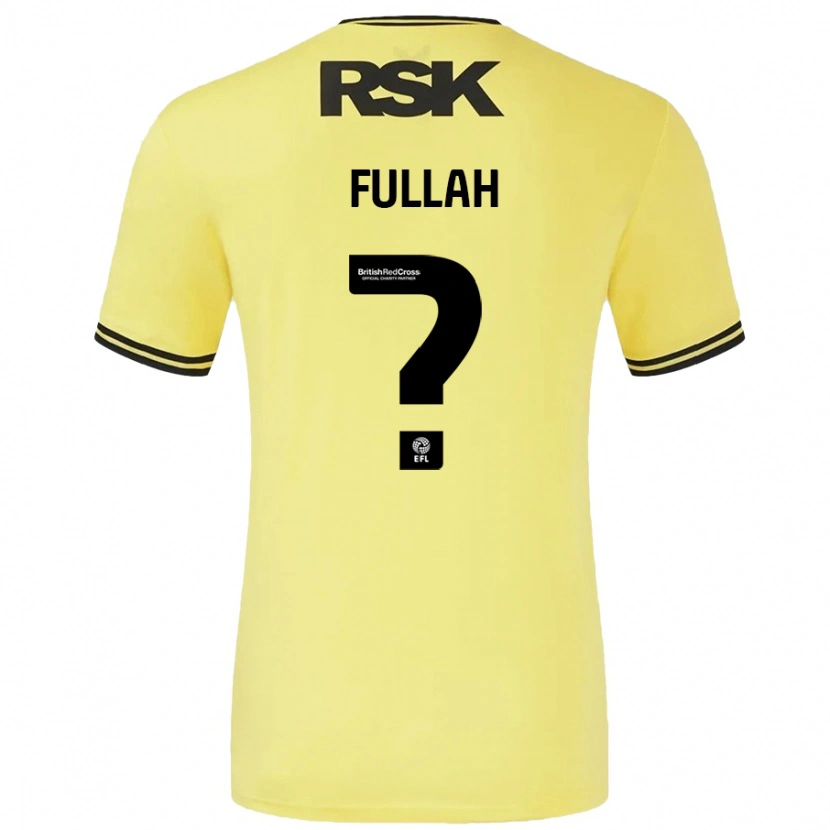 Danxen Børn Ibrahim Fullah #0 Gul Sort Udebane Spillertrøjer 2024/25 Trøje T-Shirt