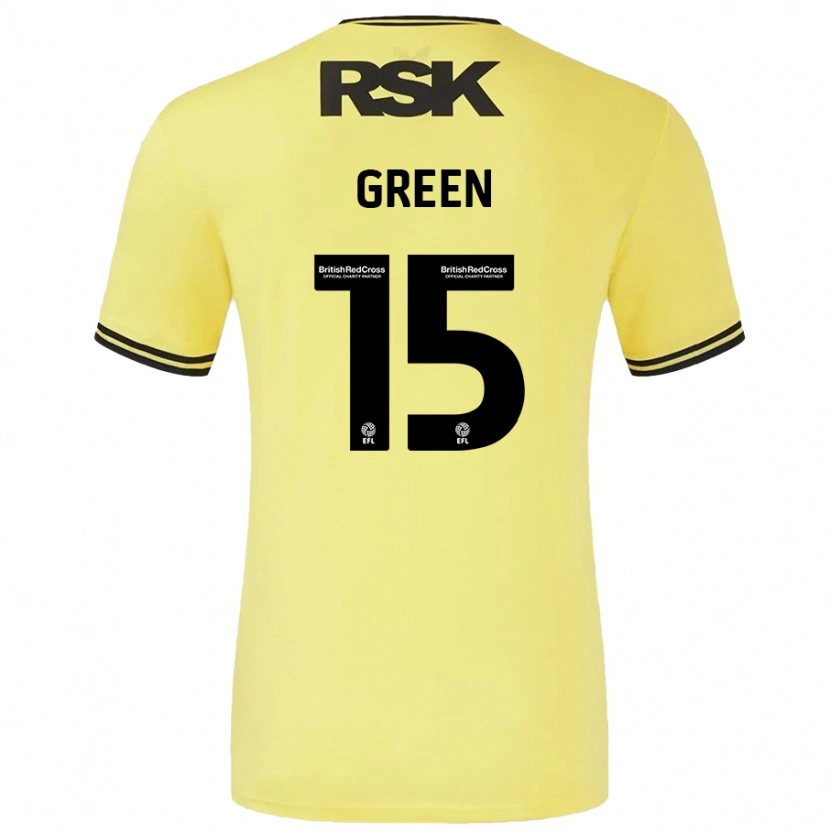 Danxen Børn Kayleigh Green #15 Gul Sort Udebane Spillertrøjer 2024/25 Trøje T-Shirt