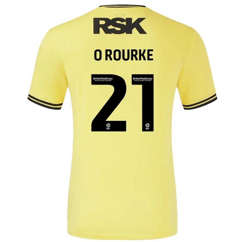Danxen Børn Sophie O'rourke #21 Gul Sort Udebane Spillertrøjer 2024/25 Trøje T-Shirt