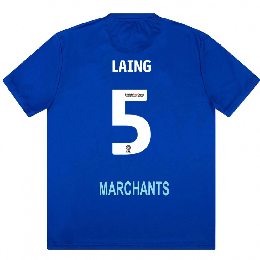 Danxen Børn Levi Laing #5 Grøn Udebane Spillertrøjer 2024/25 Trøje T-Shirt