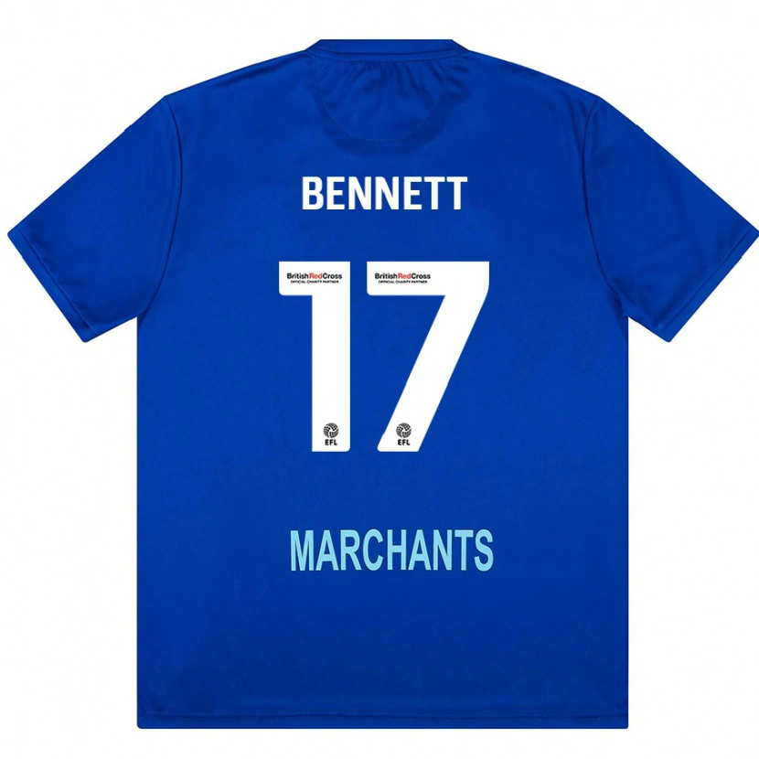 Danxen Børn Scot Bennett #17 Grøn Udebane Spillertrøjer 2024/25 Trøje T-Shirt