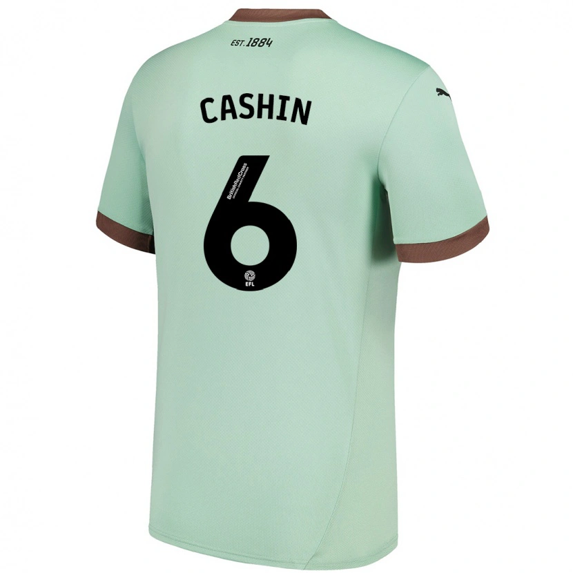Danxen Børn Eiran Cashin #6 Bleg Grøn Udebane Spillertrøjer 2024/25 Trøje T-Shirt