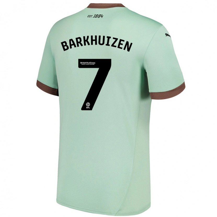 Danxen Børn Tom Barkhuizen #7 Bleg Grøn Udebane Spillertrøjer 2024/25 Trøje T-Shirt