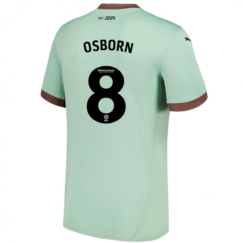 Danxen Børn Ben Osborn #8 Bleg Grøn Udebane Spillertrøjer 2024/25 Trøje T-Shirt