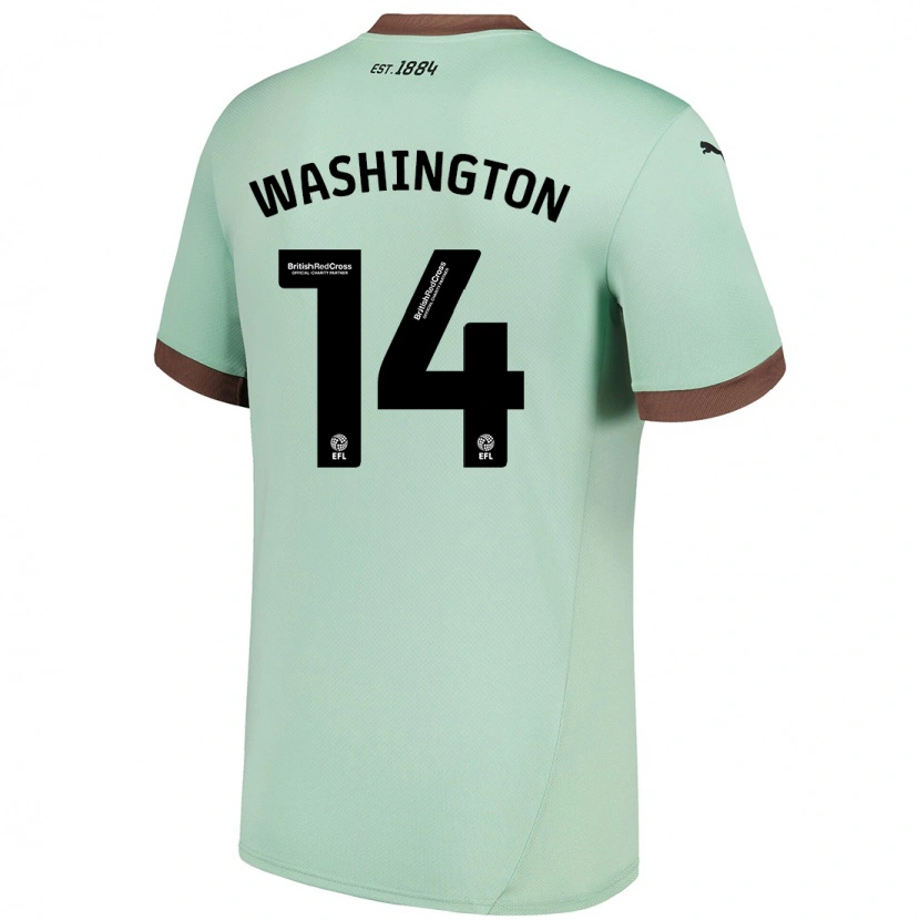 Danxen Børn Conor Washington #14 Bleg Grøn Udebane Spillertrøjer 2024/25 Trøje T-Shirt