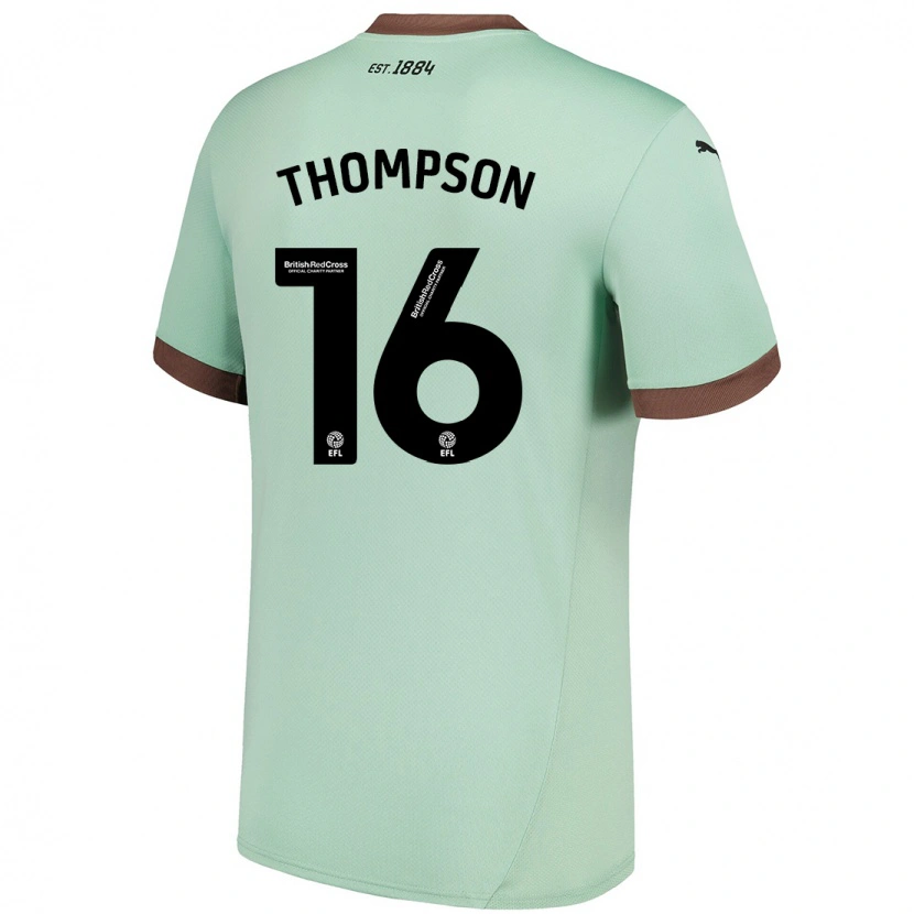 Danxen Børn Liam Thompson #16 Bleg Grøn Udebane Spillertrøjer 2024/25 Trøje T-Shirt