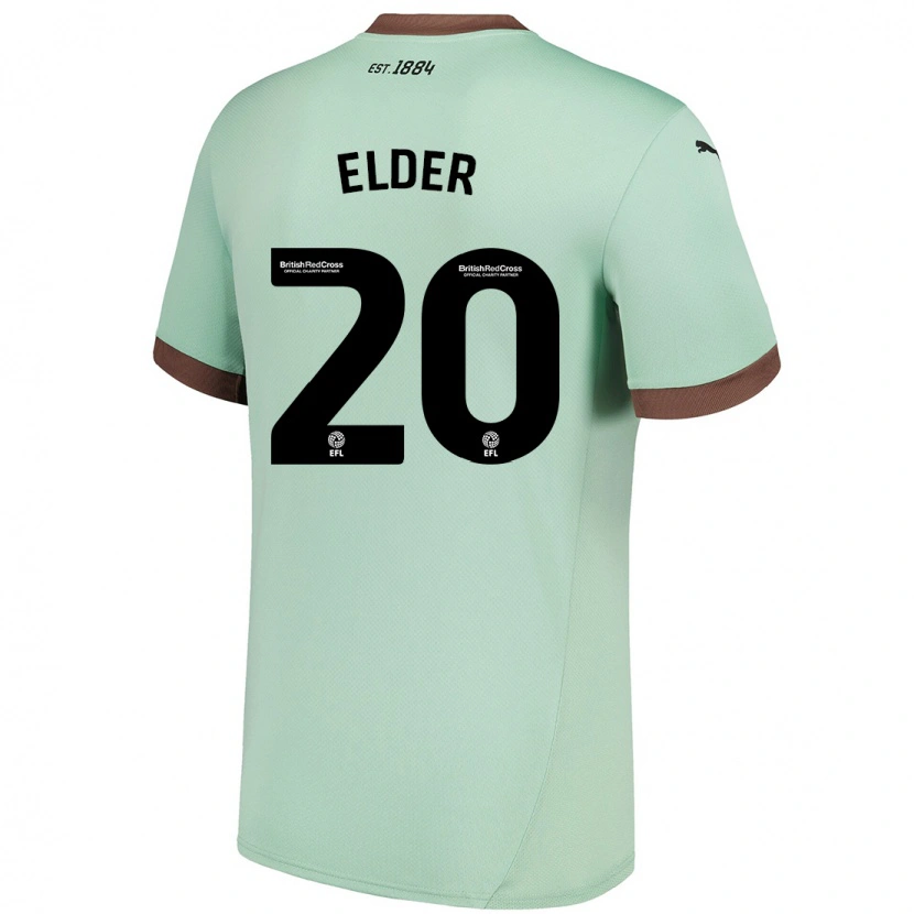 Danxen Børn Callum Elder #20 Bleg Grøn Udebane Spillertrøjer 2024/25 Trøje T-Shirt