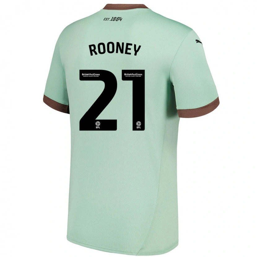 Danxen Børn Jake Rooney #21 Bleg Grøn Udebane Spillertrøjer 2024/25 Trøje T-Shirt