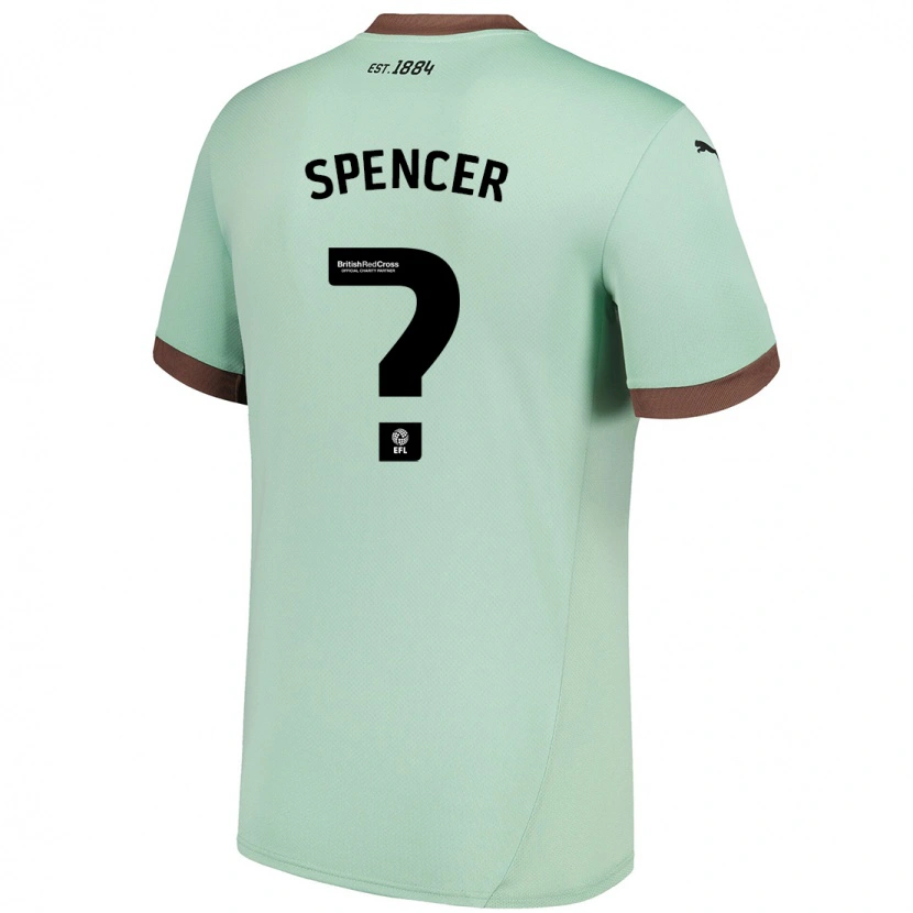 Danxen Børn Morten Spencer #0 Bleg Grøn Udebane Spillertrøjer 2024/25 Trøje T-Shirt